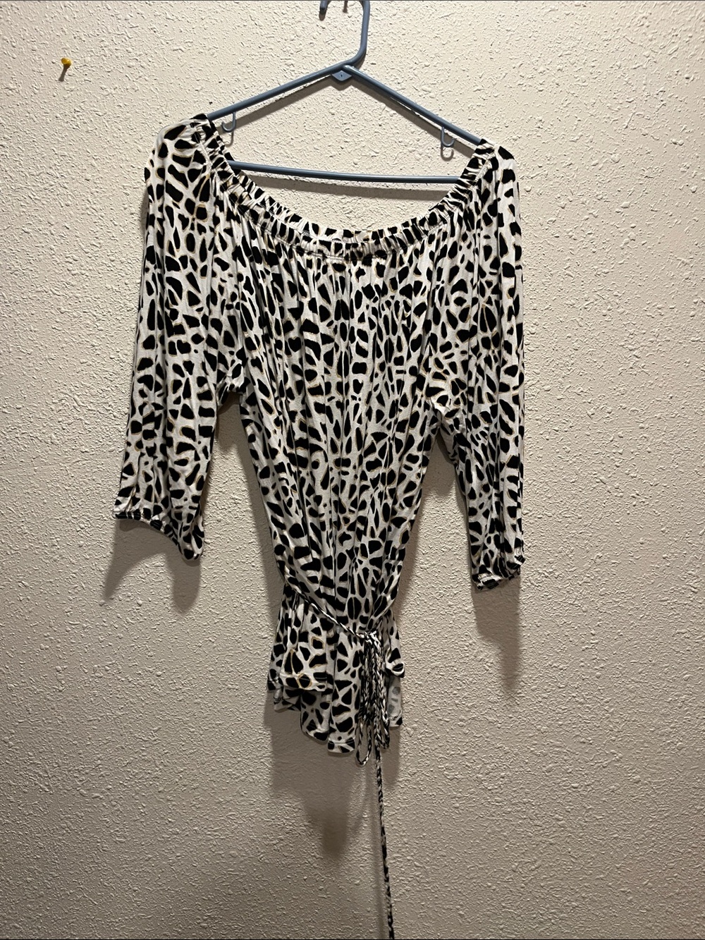 Lascana for Venus Black and White Animal Print Women’s Top XL